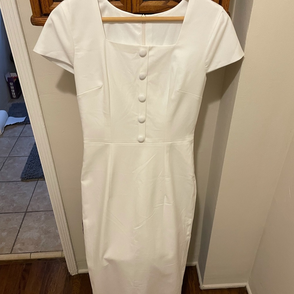 PRICE DROP heart My Closet white wiggle dress size 8